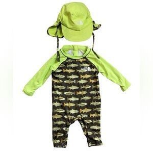 North face Baby Swimsuit with Hat 0-3mo